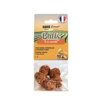 Friandise à Grignoter pour Lapins - Balls à la Carotte (x6 unités)