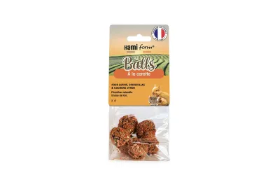 Friandise &agrave; Grignoter pour Lapins - Balls &agrave; la Carotte (x6 unit&eacute;s)