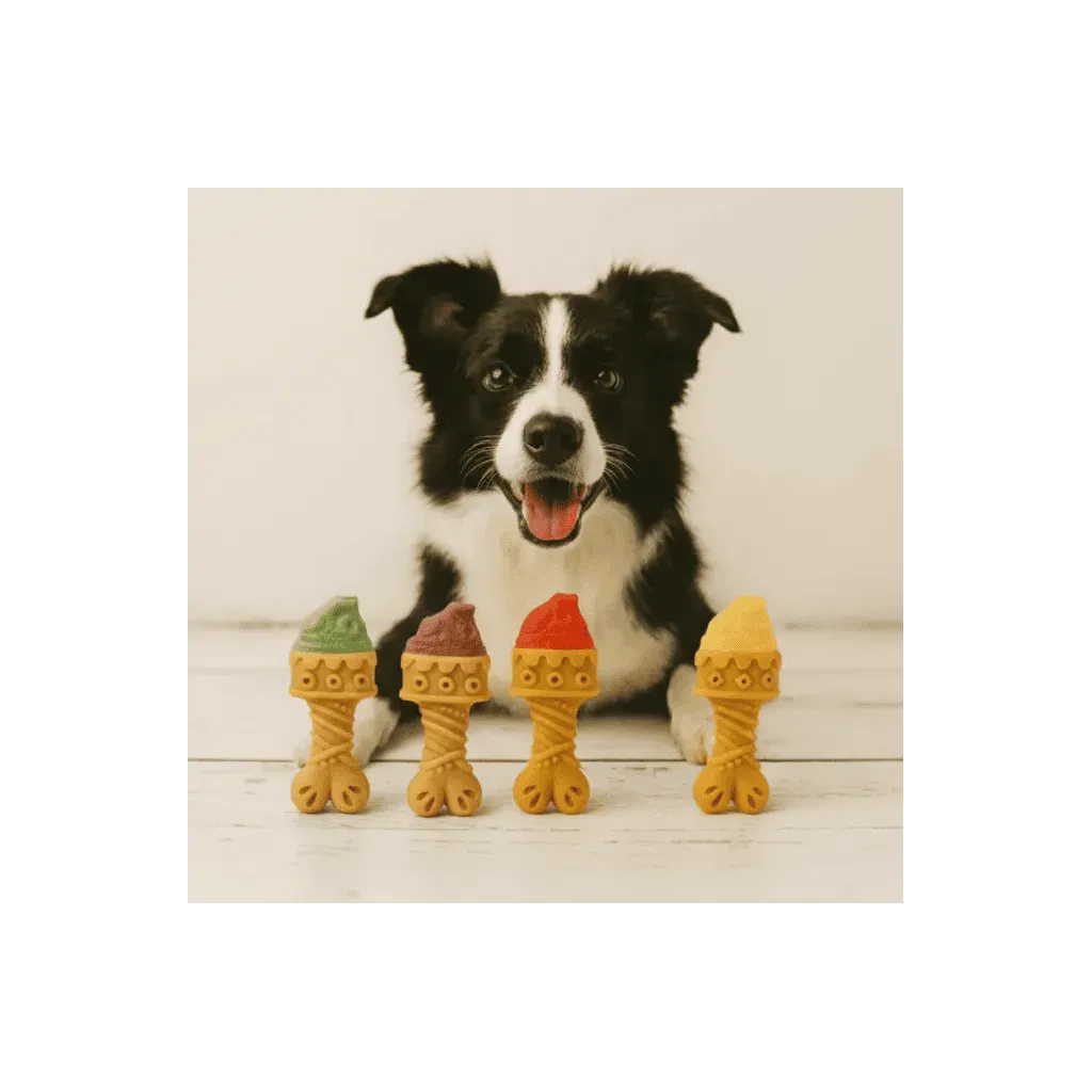 Fruchtige Zahnsnacks f&uuml;r Hunde &ndash; 4er-Pack - Bubimex