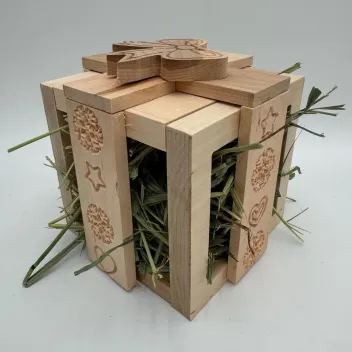 Handmade Wooden Hay Feeder Gift Box for Rabbits | Bun Box Society