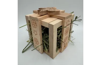 Bo&icirc;te cadeau en bois &ndash; Mangeoire &agrave; foin artisanale pour lapins - Bun Box Society