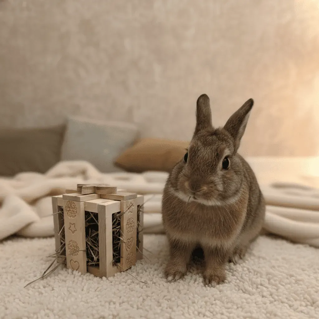 Bo&icirc;te cadeau en bois &ndash; Mangeoire &agrave; foin artisanale pour lapins et petits animaux | Bun Box Society