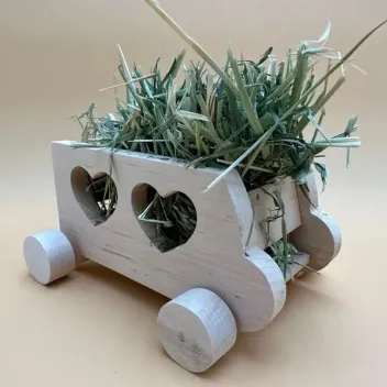 Rolling Wooden Hay Feeder Toy for Rabbits | Bun Box Society
