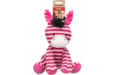 Jouet, Peluche, Doudou pour Chiens - Joli &acirc;ne rose - 29 cm - Flamingo