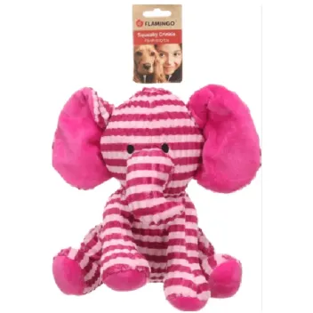Jouet, Peluche, Doudou pour Chiens - Joli &eacute;l&eacute;phant rose - 28 cm - Flamingo