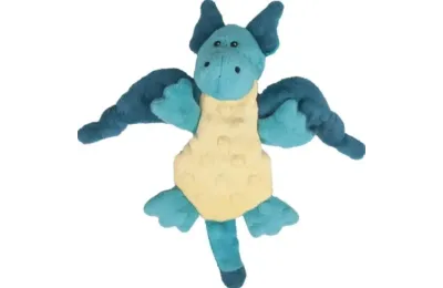 Jouet, Peluche, Doudou pour Chiens - Dragon Turquoise &ndash; Taille S (26 cm) - Flamingo