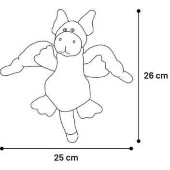 Pl&uuml;schspielzeug f&uuml;r Hunde &ndash; Drache T&uuml;rkis &ndash; Gr&ouml;&szlig;e S (26 cm) - Flamingo