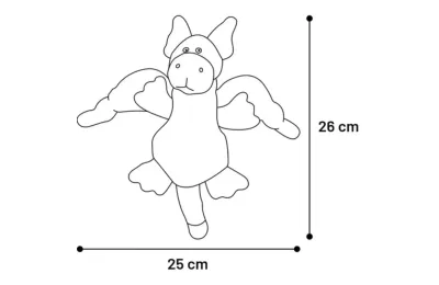 Dog Plush &ndash; Dragon Toy S (26 cm) | Squeaker & Crinkle | Stuffing-Free