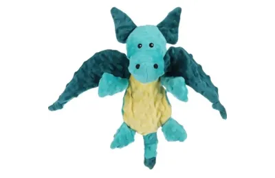 Pl&uuml;schspielzeug f&uuml;r Hunde &ndash; Drache T&uuml;rkis &ndash; Gr&ouml;&szlig;e M (40 cm) - Flamingo