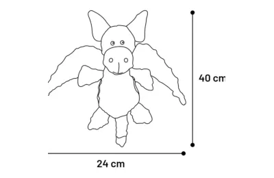 Jouet, Peluche, Doudou pour Chiens - Dragon Turquoise &ndash; Taille M (40 cm) - Flamingo