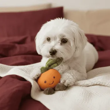 Jouet Couineur pour Chiens - Orange Colorée en latex & peluche