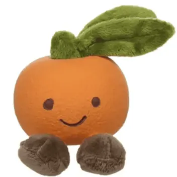 Orange Dog Toy | Latex & Plush with Squeaker | 9 &times; 5.3 &times; 11.5 cm