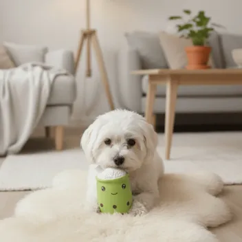 Quietscher-Spielzeug f&uuml;r Hunde &ndash; Kaffeetasse aus Latex, verschiedene Farben - Flamingo