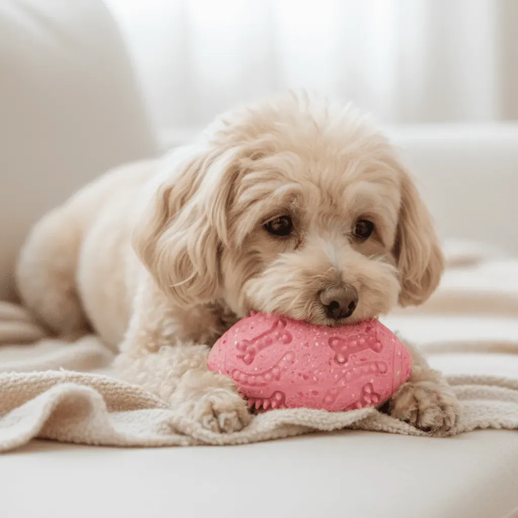 Rugby Ball Dog Toy &ndash; Size S | Latex Squeaky Ball by Flamingo