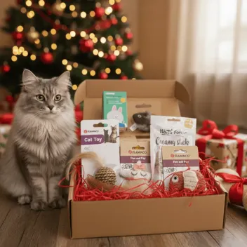 Weihnachtsgeschenkbox f&uuml;r Katzen &ndash; Spielzeuge & Premium-Leckereien