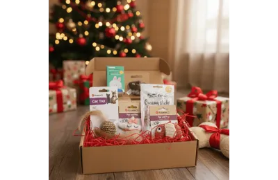 Caja de Navidad para gatos &ndash; Juguetes & snacks premium &ndash; Merlin & Cie