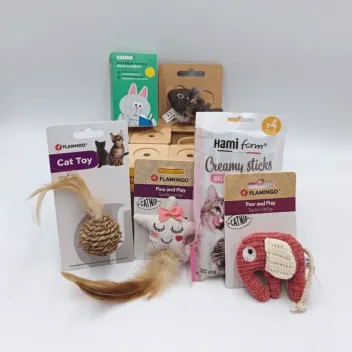 Caja de Navidad para gatos &ndash; Juguetes & snacks premium &ndash; Merlin & Cie