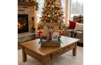 Cofanetto di Natale per cani di taglia media &ndash; Giochi & dolcetti festivi &ndash; Merlin & Cie