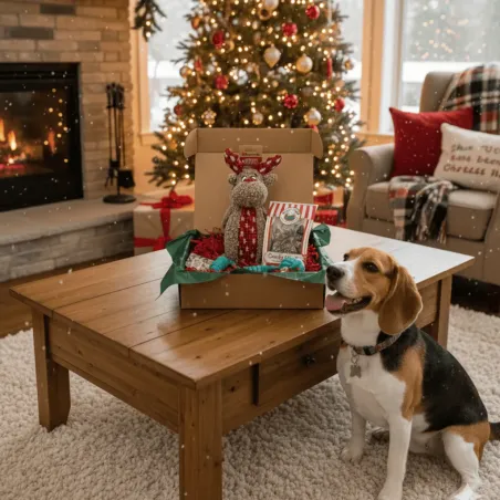 Caja de Navidad para perros medianos &ndash; Juguetes & snacks festivos