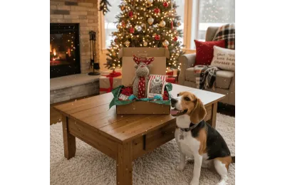 Caja de Navidad para perros medianos &ndash; Juguetes & snacks festivos