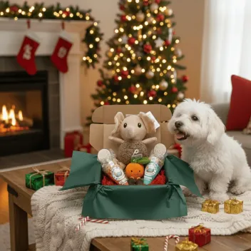 Cofanetto di Natale per cani di piccola taglia &ndash; Giochi morbidi & snack golosi