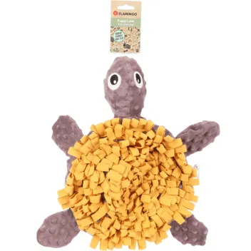 Tapis &agrave; renifler pour chiots et petits chiens &ndash; Tortue Ocre & Taupe &ndash; Flamingo
