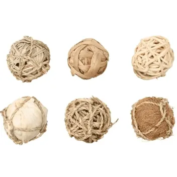 Rabbit Toys – Set of 6 Natural Balls - Flamingo