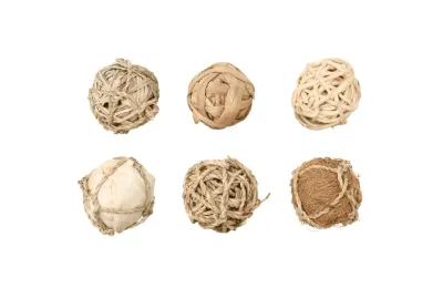 Rabbit Toys &ndash; Set of 6 Natural Balls - Flamingo