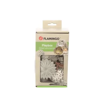 Coffet Jouets naturels &agrave; grignoter pour lapins - Flamingo