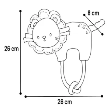 Peluche, doudou pour chiots de toutes tailles - Lion avec corde - Flamingo