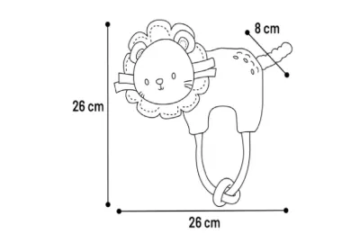 Peluche para cachorros de todos los tama&ntilde;os &ndash; Le&oacute;n con cuerda - Flamingo