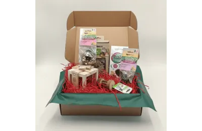 Caja de Navidad para conejos &ndash; Juguetes & snacks naturales &ndash; Merlin & Cie