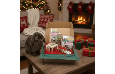 Cofanetto di Natale per conigli &ndash; Giochi & snack naturali &ndash; Merlin & Cie