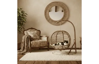 Cuccia a dondolo in juta naturale per gatti e cani di piccola taglia &ndash; Design e comfort - Funny Zoo