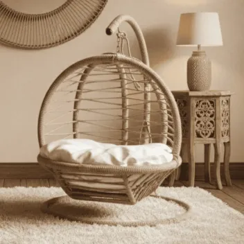 Rocking Pet Bed in Natural Jute for Cats and Small Dogs &ndash; Design & Comfort - Funny Zoo