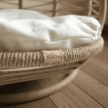 Rocking Pet Bed in Natural Jute for Cats and Small Dogs &ndash; Design & Comfort - Funny Zoo