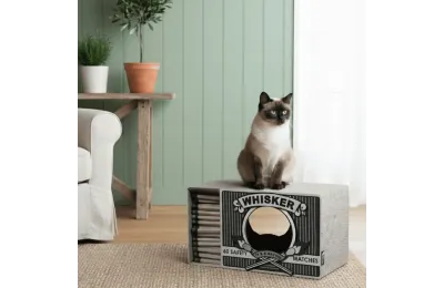 Design-Kratzm&ouml;bel und Versteck aus Karton f&uuml;r Katzen &ndash; Streichholzschachtel-Form