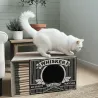 Rascador y escondite de cart&oacute;n de dise&ntilde;o para gatos &ndash; Forma caja de cerillas - District 70