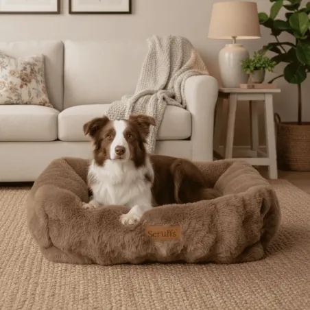 Kuscheliges Hundebett mit Pl&uuml;sch-Effekt &ndash; Elegantes Design & maximaler Komfort