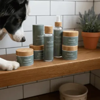 Cofanetto benessere con 6 trattamenti naturali per cani &ndash; Routine completa per pelle, pelo e igiene