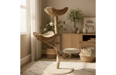 Design krabmeubel voor katten van natuurlijk hout &ndash; Krabpaal, platforms & rustplekken - Hamiform