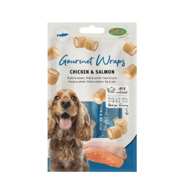 Snacks gourmet para perros – Wraps de pollo y salmón (x3) - Bubimex