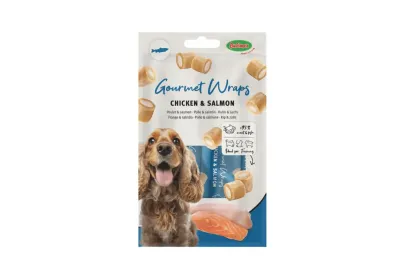Friandises gourmandes pour chiens &ndash; Wraps au poulet & saumon (x3) - Bubimex
