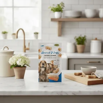 Friandises gourmandes pour chiens &ndash; Wraps au poulet & saumon (x3) - Bubimex