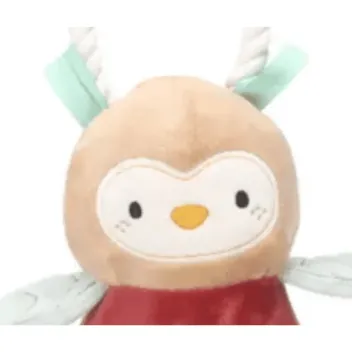 Peluche hibou pour chiots et petits chiens &ndash; Avec corde &agrave; mordiller (38 cm) - Flamingo