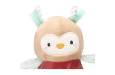 Plush Owl Toy for Puppies and Small Dogs &ndash; With Chew Rope (38 cm incl. rope) - Flamingo