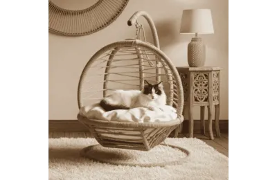 Cama mecedora de yute natural para gatos y perros peque&ntilde;os &ndash; Dise&ntilde;o y confort - Funny Zoo