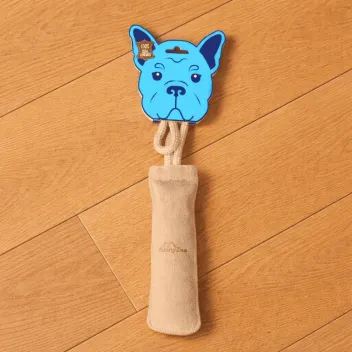Jouet naturel pour chiens - manchette en daim avec corde - Funny Zoo