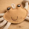 Jouet naturel pour chiots et petits chiens &ndash; Crabe en daim avec cordes - Funny Zoo