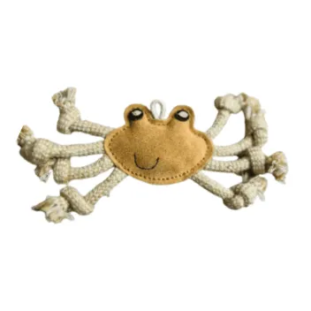 Juguete natural para perros de ante – Cangrejo con cuerda para cachorros y perros pequeños - Funny Zoo
